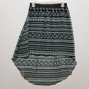 Charlotte Russe skirt Medium semi sheer chevron tribal hi low boho festival
